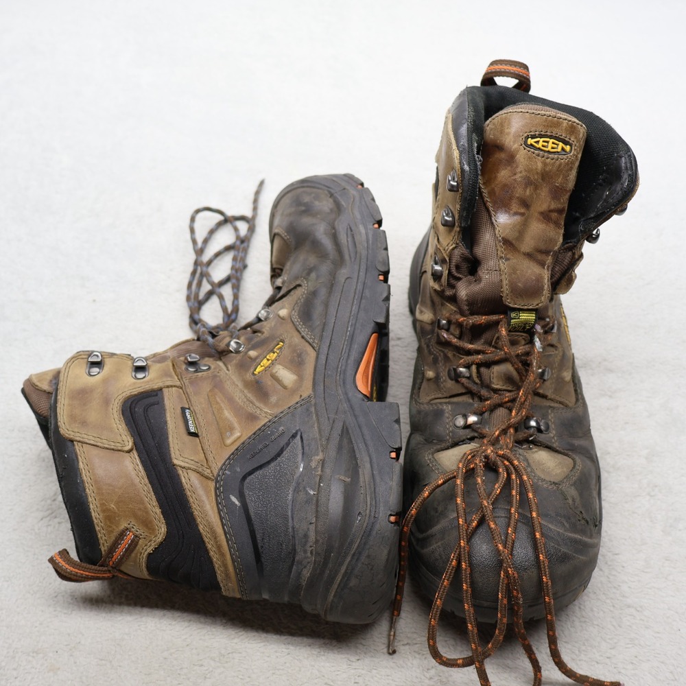 KEEN Men 14D Work Boots Brown Coburg 6" Leather Waterproof Steel‎ Toe Utility
